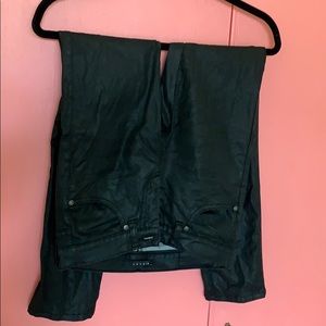 NWOT Sisley black wax stretchy skinny jeans s 25